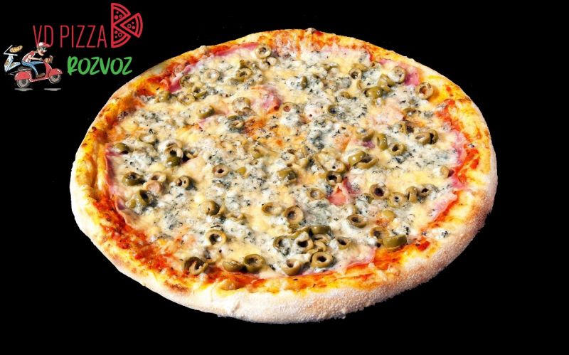 VDPizza Šternberk - 20. DI PIETRO - (šunka, zelené olivy, niva, sýr)