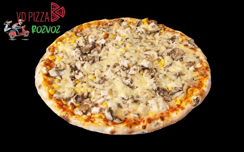VDPizza Šternberk - 26. ROMEO - (mozzarela, kuřecí maso, kukuřice, žampiony, sýr)