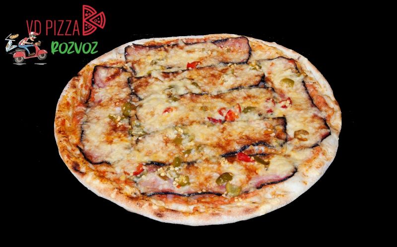 VDPizza Šternberk - 27. PIKANTO - (pálivé feferonky, slanina, cibule, chilli, česnek, sýr)