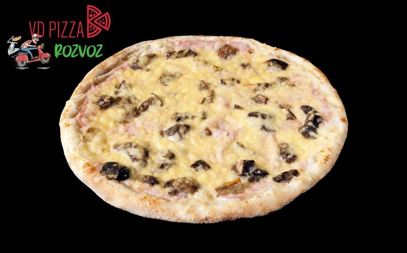 VDPizza Šternberk - 39. DELICATO - (smetana, česnek, šunka, hřiby, parmazán, sýr)